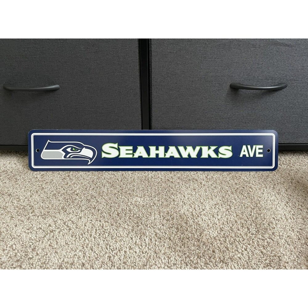 SEATTLE SEAHAWKS PLASTIC 24 X 4.5" SIGN